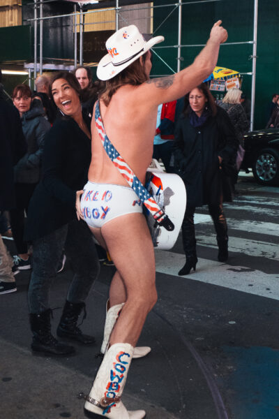 Naked Cowboy, Times Square, NYC, New York City - seen by streb